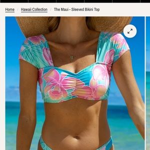 Kenny flowers THE MAUI SLEEVED BIKINI TOP